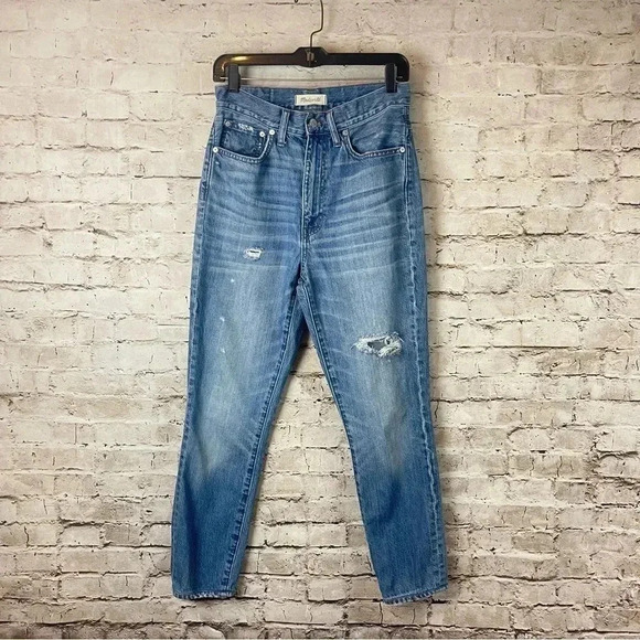 Madewell Women's Size 27 Rigid Skinny Jeans Distressed H5845 High Rise SOLD OUT - Picture 2 of 13